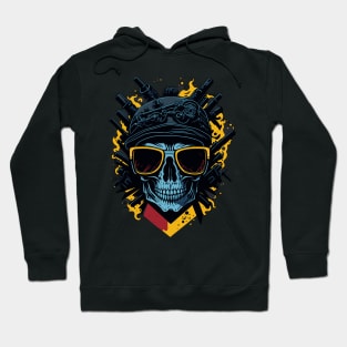 Skull with guns and sunglasses Hoodie
